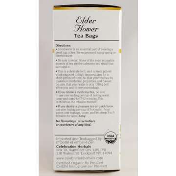 Buy Celebration Herbals Organic Elder Flower Tea 24 Bags