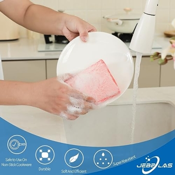 JEBBLAS Bamboo Dish Sponges for Eco-friendly Cleaning