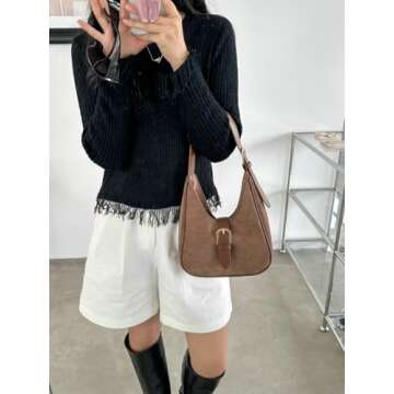 Retro Suede Shoulder Bag for Women - Stylish and Versatile