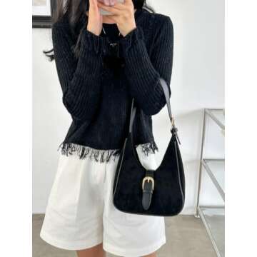 Retro Suede Shoulder Bag for Women - Stylish and Versatile