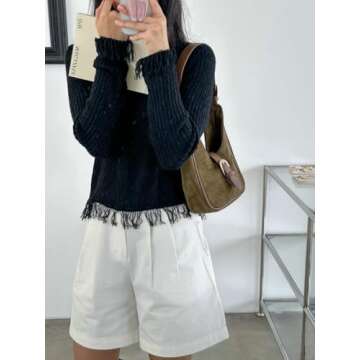 Retro Suede Shoulder Bag for Women - Stylish and Versatile