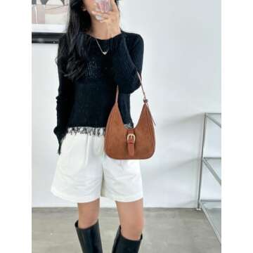 Retro Suede Shoulder Bag for Women - Stylish and Versatile
