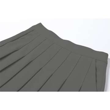 SANGTREE Grey Pleated Mini Skirt, Skater Skirt for Women, Plus Size Mini Skirt with 2 Pockets, School Uniform Skirt, Short A-Line Skirt, A# Plain- Grey with 2 Pockets, US S