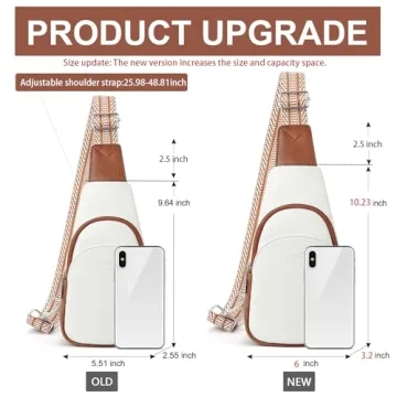 CLUCI Women's Vegan Leather Sling Bag with Guitar Strap