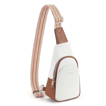 CLUCI Women's Vegan Leather Sling Bag with Guitar Strap