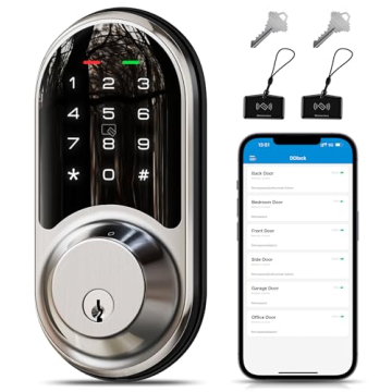 Veise Smart Lock - Keyless Entry with App Control, Digital Touchscreen, Satin Nickel
