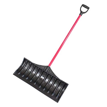 Bully Tools 27" Poly Snow Pusher with Fiberglass Handle and Poly D-Grip