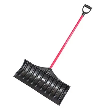 Bully Tools 27" Poly Snow Pusher with Fiberglass Handle and Poly D-Grip