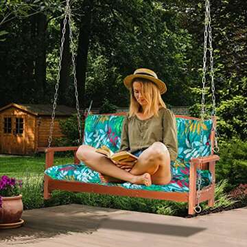 Replacement Cushions for Swing, Waterproof Porch Swing Cushion, 2-3 Seat Replacement Swing Seat Cush...