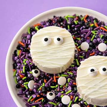 Sweets Indeed Halloween Sprinkles, Candy Eyeballs, Edible Sprinkle Mix, Perfect for Cake Decorations, Baking, Ice Cream, Cookies, Cupcake Topper, 4 ounces (Monster Mash)