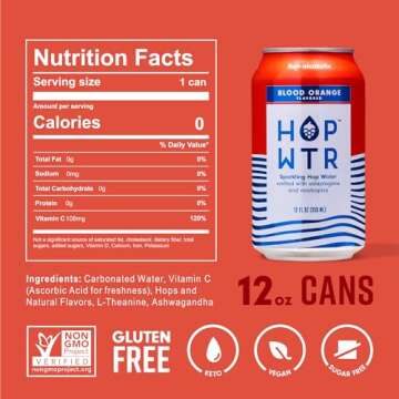 HOP WTR Sparkling Hop Water Blood Orange 12 Pack