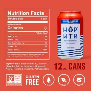 HOP WTR Sparkling Hop Water Blood Orange 12 Pack