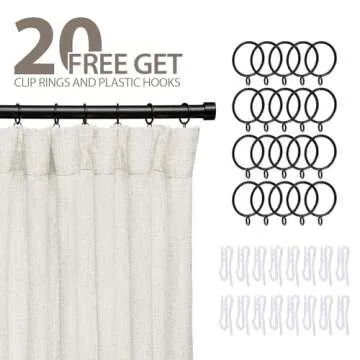 zeerobee Linen Curtains for Living Room/Bedroom Linen Curtains 108 Inches Long 2 Panels Set, Light Filtering Linen Drapes, Textured Natural Light Reducing Privacy Curtains, W50 x L108, Ivory