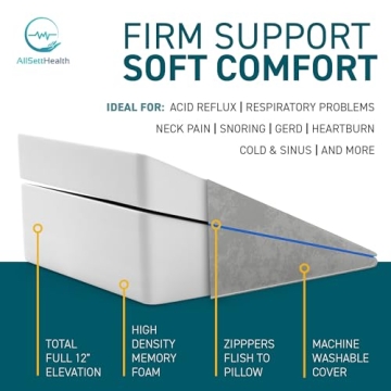 Memory Foam Bed Wedge Pillow - Adjustable Support for Comfort