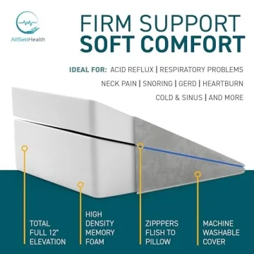 Memory Foam Bed Wedge Pillow - Adjustable Support for Comfort