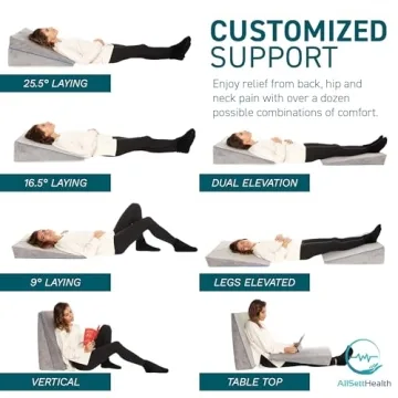 Memory Foam Bed Wedge Pillow - Adjustable Support for Comfort