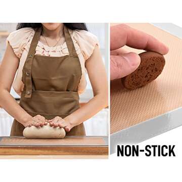 Zulay Kitchen (2 Pack) Silicone Baking Mat Sheet Set - Reusable Baking Mat Nonstick - Half Sheet Baking Mat For Oven - 16.5" x 11.6" (Light Gray)