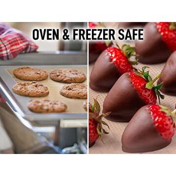 Zulay Kitchen (2 Pack) Silicone Baking Mat Sheet Set - Reusable Baking Mat Nonstick - Half Sheet Baking Mat For Oven - 16.5" x 11.6" (Light Gray)