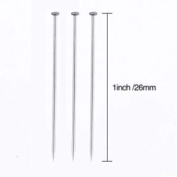 Shappy 3200 Pieces 1 1/16 Inch Head Pins Bouquet Pins Diamond Head Pins for Craft 1 1/16 Inch Fine Satin Pin Dressmaker Pins for Jewelry Making, Sewing and Craft, Stainless Steel
