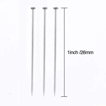Shappy 3200 Pieces 1 1/16 Inch Head Pins Bouquet Pins Diamond Head Pins for Craft 1 1/16 Inch Fine Satin Pin Dressmaker Pins for Jewelry Making, Sewing and Craft, Stainless Steel