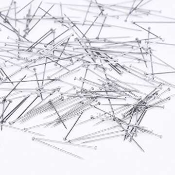 Shappy 3200 Pieces 1 1/16 Inch Head Pins Bouquet Pins Diamond Head Pins for Craft 1 1/16 Inch Fine Satin Pin Dressmaker Pins for Jewelry Making, Sewing and Craft, Stainless Steel
