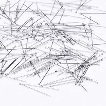 Shappy 3200 Pieces 1 1/16 Inch Head Pins Bouquet Pins Diamond Head Pins for Craft 1 1/16 Inch Fine Satin Pin Dressmaker Pins for Jewelry Making, Sewing and Craft, Stainless Steel