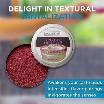 Bartesian Triple Berry Sugar Cocktail Glass Rimmer - Cocktails Glasses Sweet Rimming Garnish for Bar...