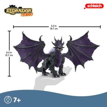 Schleich Eldrador, Dragon Toys for Boys and Girls, Shadow Dragon Action Figure with Movable Wings, Ages 7+