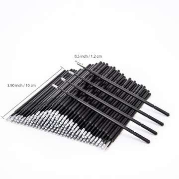 i-Laesh 200pcs Micro Brushes - Precision Microswabs for Eyelash Extensions, Lash Mascara Applicators - Ideal for Eye, Dental, Lashes, Brows, Personal Care - Black (Replacement - Pro Grip)