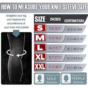 Knee Sleeves (1 Pair), 7mm Neoprene Compression Knee Braces, Great Support for Cross Training, Weightlifting, Powerlifting, Squats, Basketball and More