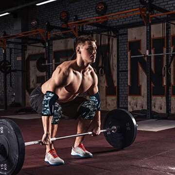 Knee Sleeves (1 Pair), 7mm Neoprene Compression Knee Braces, Great Support for Cross Training, Weightlifting, Powerlifting, Squats, Basketball and More