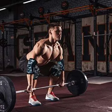 Knee Sleeves (1 Pair), 7mm Neoprene Compression Knee Braces, Great Support for Cross Training, Weightlifting, Powerlifting, Squats, Basketball and More