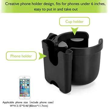 Accmor Stroller Cup Holder with Phone Holder for All Strollers