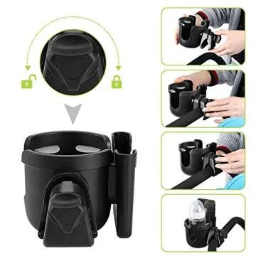 Accmor Stroller Cup Holder with Phone Holder for All Strollers