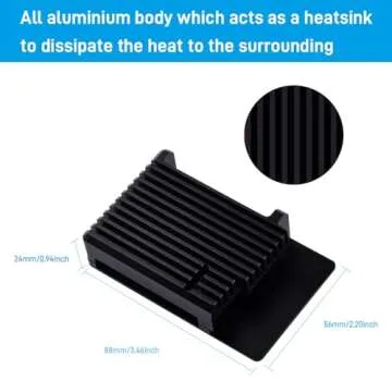 GeeekPi Aluminum Heatsink Case for Raspberry Pi 5, Aluminum Alloy Armor Case, Passive Cooling Case for Raspberry Pi 5 4GB/8GB (Raspberry Pi NOT Included)