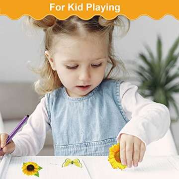 242 Pieces Sunflowers Stickers PVC Yellow Flowers Butterfly Decal Waterproof Daisy Floral Decals for Home Classroom Reward Laptop Planner Calendar Scrapbooking Crafting, 8 Sheets