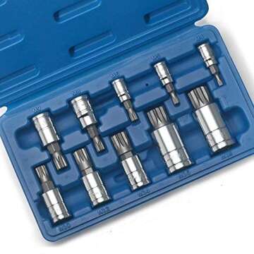 10PC XZN Triple Square Spline Power Drive Socket Tool Set Kit