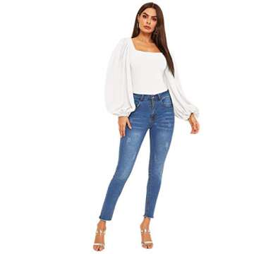 Romwe Casual Soft Cloth New White Blouse for Women