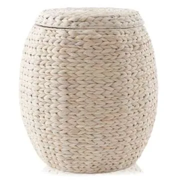 Casafield Handwoven Round Storage Basket with Lid