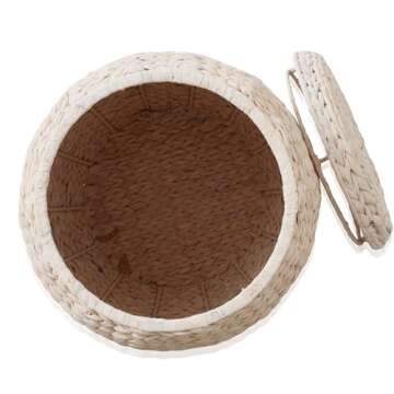 Casafield Handwoven Round Storage Basket with Lid