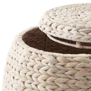 Casafield Handwoven Round Storage Basket with Lid