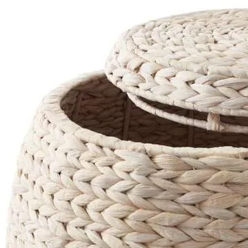 Casafield Handwoven Round Storage Basket with Lid