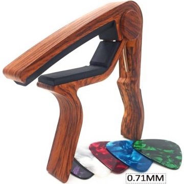 WINGO Guitar Capo with Picks - Rosewood Design