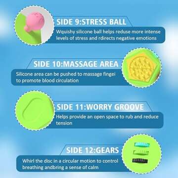 Fidget Dodecagon –12-Side Fidget Toys Cube Relieves Stress and Anxiety Anti Depression Cube for Children and Adults Easter Basket Stuffers Gift Idea (B1 Green)