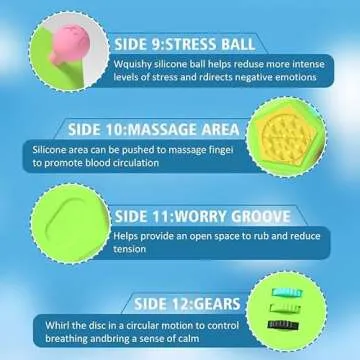 Fidget Dodecagon –12-Side Fidget Toys Cube Relieves Stress and Anxiety Anti Depression Cube for Children and Adults Easter Basket Stuffers Gift Idea (B1 Green)