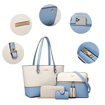 Chic Women Handbags Tote Bag Set - 4 Piece Style Suite