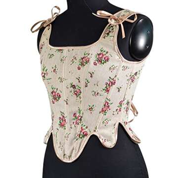 Womens Sexy Bustier Corset Top - Vintage Floral Crop Top