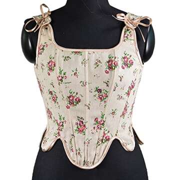 Womens Sexy Bustier Corset Top - Vintage Floral Crop Top