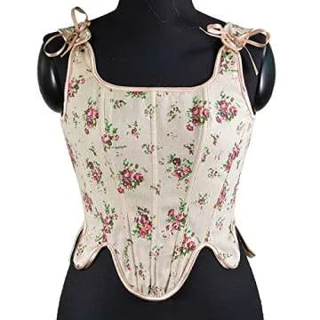 Womens Sexy Bustier Corset Top - Vintage Floral Crop Top