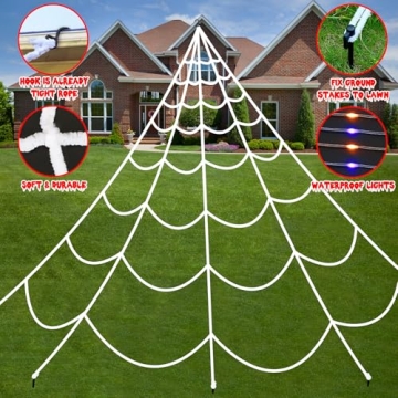 200 LED Halloween Spider Web Lights for Yard Decor